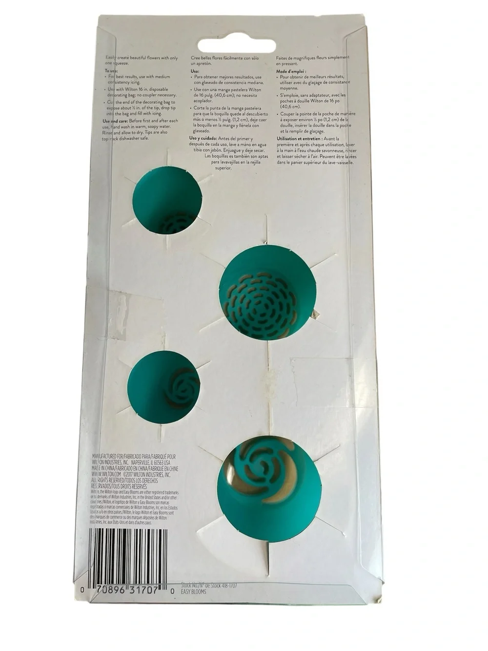 Wilton Easy Blooms 4-Piece Piping Tip Set - Teal Blue